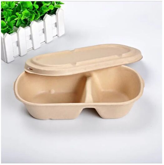 Two Compartment Microwave Safe Plastic Food Container Biodegradable Meal Containers
