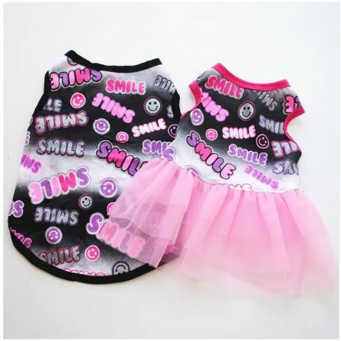 Dog Clothes Cat Pet Clothes Supplies Spring Summer Princess Fruit Skirt Cool Breathable Dog Dress