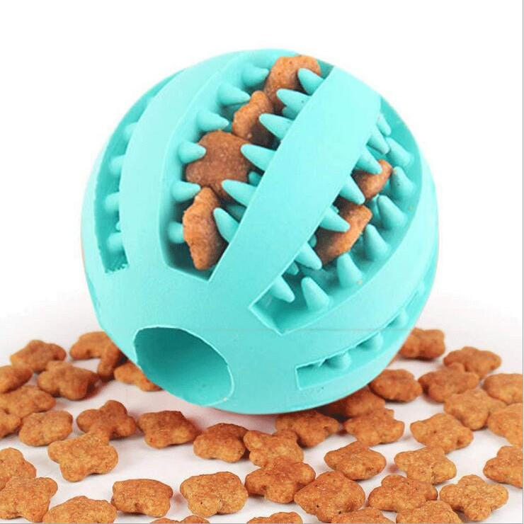 Eco Friendly Pet Treat Ball Rubber Bite Resistant Teeth Cleaning Ball