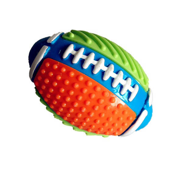 TPR Nontoxic Bite Resistant Toy Ball Puppy Cat Dog Colored Rugby Football