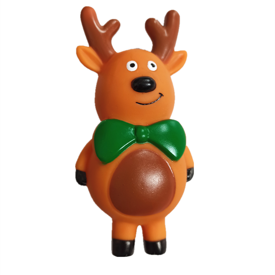 OEM Custom Cute Stuffed Christmas Milu Deer Squeaky Pet Dog PVC Vinal Toy